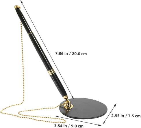 2Pcs Business Pen with Stand Reception Pens Smooth Writing for Office Wedding Guest Book and Professional Environments Easily Refillable with Chain in Saudi Arabia