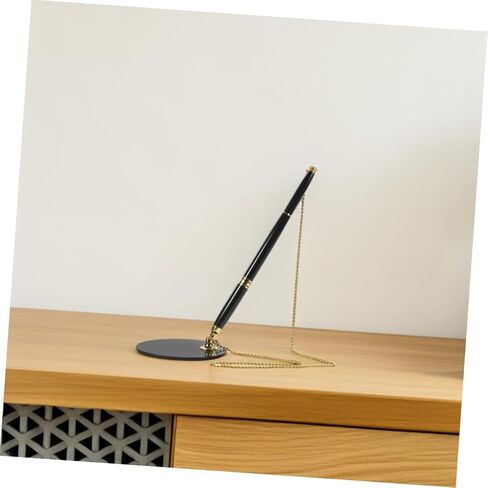 2Pcs Business Pen with Stand Reception Pens Smooth Writing for Office Wedding Guest Book and Professional Environments Easily Refillable with Chain in Saudi Arabia