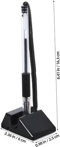 3-Piece Anti-Theft Gel Ink Counter Pen Set with Stand for Reception Desk Office and Hotel Lobby Security Pen with Holder for Signing in Saudi Arabia