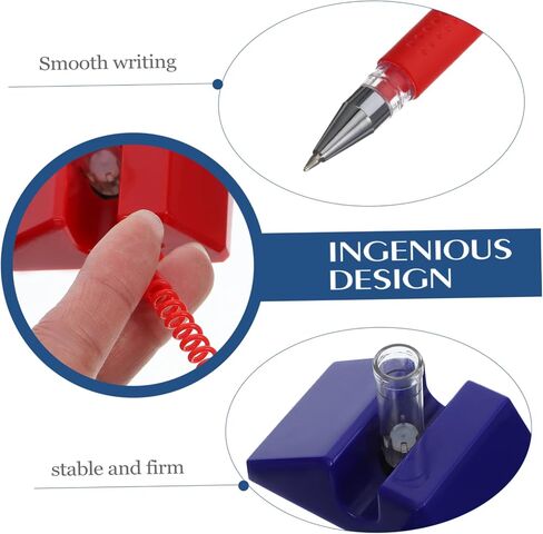 3-Piece Anti-Theft Gel Ink Counter Pen Set with Stand for Reception Desk Office and Hotel Lobby Security Pen with Holder for Signing in Saudi Arabia
