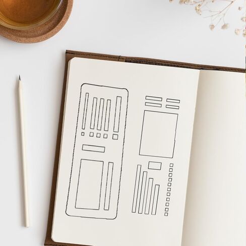 6 Pack Handmade Flexible Planner Stencils, Reusable Templates for Journals, Calendars & Daily Planning, Checklists, Lines & Boxes, Compatible with Rings, Discs, Coils in Saudi Arabia