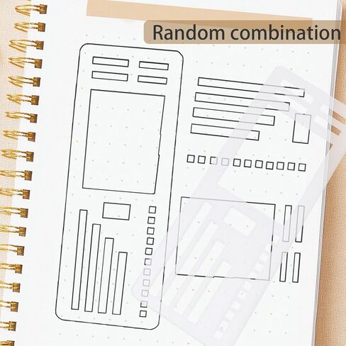 6 Pack Handmade Flexible Planner Stencils, Reusable Templates for Journals, Calendars & Daily Planning, Checklists, Lines & Boxes, Compatible with Rings, Discs, Coils in Saudi Arabia