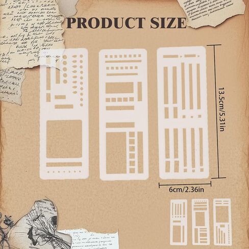 6 Pack Handmade Flexible Planner Stencils, Reusable Templates for Journals, Calendars & Daily Planning, Checklists, Lines & Boxes, Compatible with Rings, Discs, Coils in Saudi Arabia