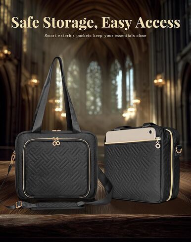 Bible Cover Case for Women, Large Bible Bag and Carrying Case with Zipper & Shoulder Strap, Bible Study Supplies Organizer in Kuwait