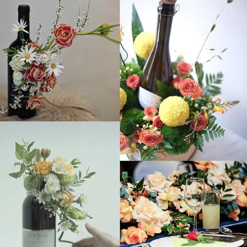 Plantoky 24 PCS FOAM FOAM لزجاجة النبيذ ، وكتل نصف الجولة لترتيبات الزهور ، ورغوة الأزهار اللزجة مع 2 لفات من الحديد الأخضر للزفاف ، وحرف الزفاف DIY ، لوازم الحفلات in Saudi Arabia
