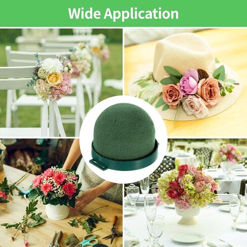 Plantoky 24 PCS FOAM FOAM لزجاجة النبيذ ، وكتل نصف الجولة لترتيبات الزهور ، ورغوة الأزهار اللزجة مع 2 لفات من الحديد الأخضر للزفاف ، وحرف الزفاف DIY ، لوازم الحفلات in Saudi Arabia