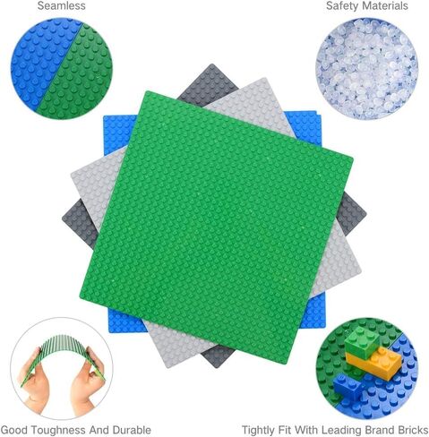 الألواح الأساسية القشرية والمادية MIMAX 8pcs (10 "x10") ، ألعاب لبنات المباني اللوحات الأساسية ، لوحة لاصق ذاتية لجميع العلامات التجارية الرئيسية ، بناء على جدار الطاولة (أسود) in Saudi Arabia