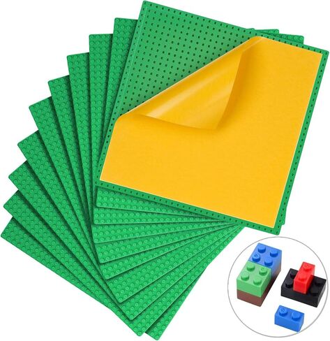 الألواح الأساسية القشرية والمادية MIMAX 8pcs (10 "x10") ، ألعاب لبنات المباني اللوحات الأساسية ، لوحة لاصق ذاتية لجميع العلامات التجارية الرئيسية ، بناء على جدار الطاولة (أسود) in Saudi Arabia