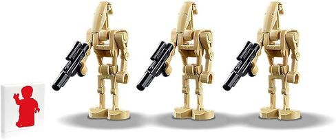 Lego Star Wars The Clone Wars Minifigure - Battle Droid with Blaster Gun (3 Pack) مع Minifigureland Tile in Saudi Arabia