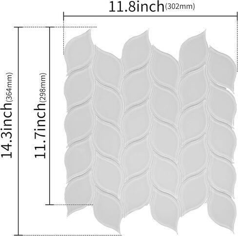 5 Sheets Ivy Glass Mosaic,Stick Tile for Kitchen Backsplash,Leaf Shape Mosaic for Home Décor in Saudi Arabia