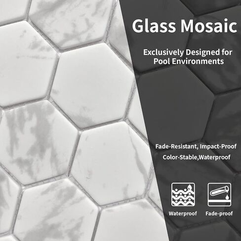 8-Sheet Black Hexagon Glass Mosaic,Stick On Tiles for Kitchen Bathroom Shower in Saudi Arabia
