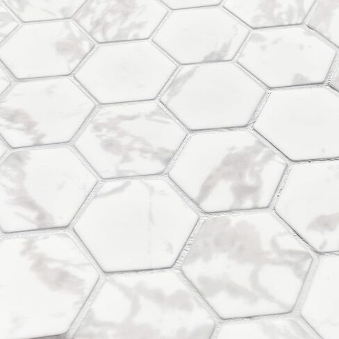 8-Sheet Black Hexagon Glass Mosaic,Stick On Tiles for Kitchen Bathroom Shower in Saudi Arabia