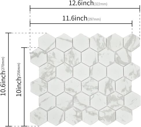 8-Sheet Black Hexagon Glass Mosaic,Stick On Tiles for Kitchen Bathroom Shower in Saudi Arabia