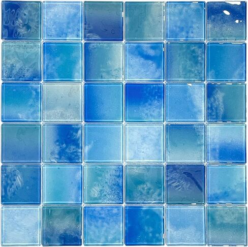 9 Sheets Glass Mosaic Tiles Backsplash, Pool Tiles,12" x 12" Kitchen Backsplash Tile in Saudi Arabia