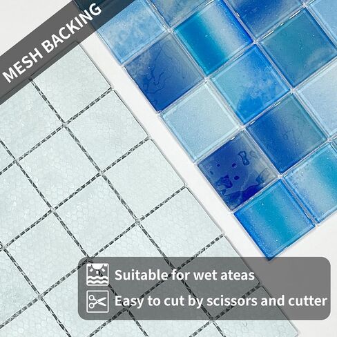 9 Sheets Glass Mosaic Tiles Backsplash, Pool Tiles,12" x 12" Kitchen Backsplash Tile in Saudi Arabia