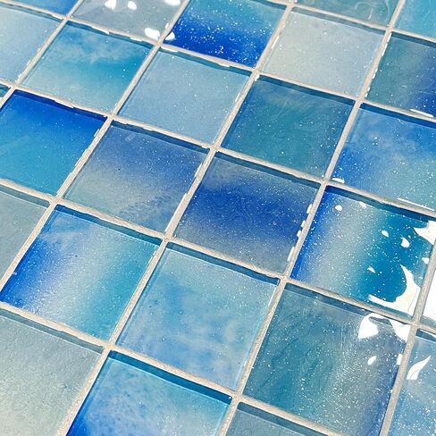 9 Sheets Glass Mosaic Tiles Backsplash, Pool Tiles,12" x 12" Kitchen Backsplash Tile in Saudi Arabia