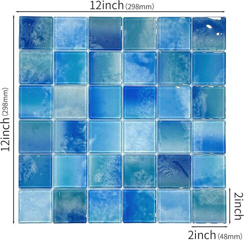 9 Sheets Glass Mosaic Tiles Backsplash, Pool Tiles,12" x 12" Kitchen Backsplash Tile in Saudi Arabia