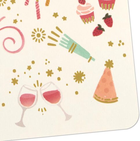 Hallmark Blank Birthday Card (You Deserve the Best, Party Icons) for Sister, Coworker, Friend in Saudi Arabia