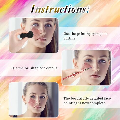 20 PCS Petal Face Paint Sponge ، High Censle Face Painting Supplies Droples Makeup Paint Sponges High Censle Faces Paints Kit for Comples Art Art and Body Paints Halloween Christmas in Saudi Arabia