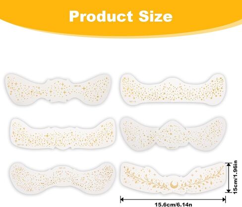 6 PCS Gold Freckles Glitter Frecles Face Tattoo Makeup Patches Freckle Standser for Singer Concerts Festival Rave Excessories in Saudi Arabia