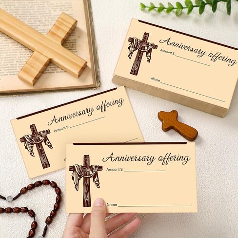 120 Pcs Anniversary Offering Envelopes for Church Tithe and Offering Envelopes Donations Checks Cash Money Thank You Church Gift for Religious Baptism Occasions in Saudi Arabia