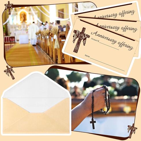 120 Pcs Anniversary Offering Envelopes for Church Tithe and Offering Envelopes Donations Checks Cash Money Thank You Church Gift for Religious Baptism Occasions in Saudi Arabia