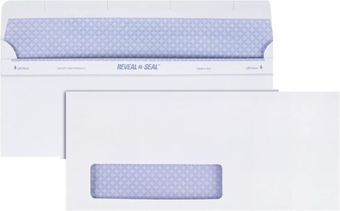 Quality Park Window Security Envelope, Reveal-N-Seal, White, 4.125 x 9.5, 500 per Box, (67418) in Saudi Arabia