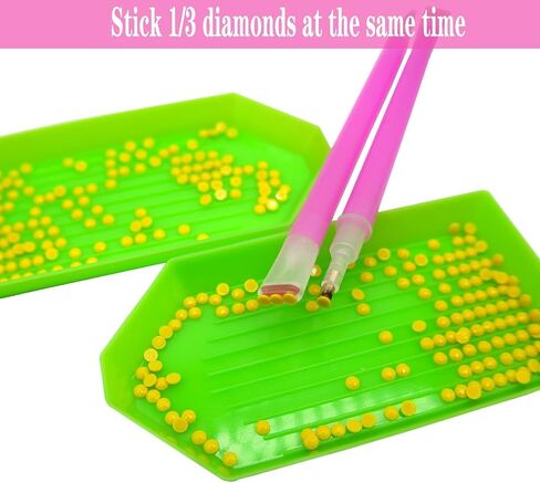 Qying 150pcs 5d أدوات الطلاء الفنية الماسية ومجموعات الملحقات ، مع 50pcs الغراء الطين ، 50 أقلام الماس ، 50 ملحقات فنية من البلاستيك الماس (الأخضر) in Kuwait