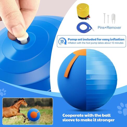 Happypaw 18 '' Herding Ball for Dogs - معدات رشيقة لعبة الكلاب المتينة للرعاة الأستراليين ، والماشية ، والكوليس الحدودية ، وسلالات صغيرة/medieum in Kuwait