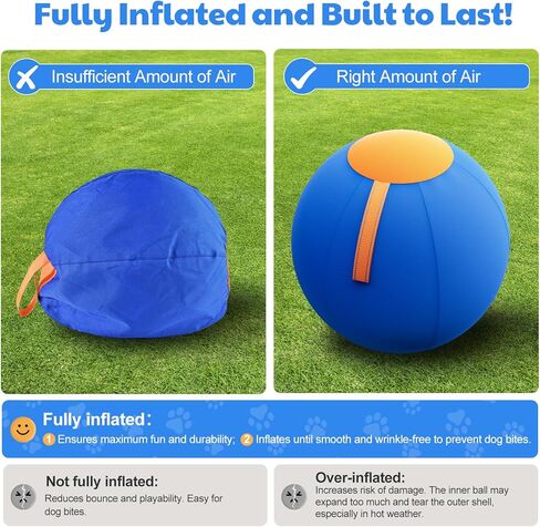 Happypaw 18 '' Herding Ball for Dogs - معدات رشيقة لعبة الكلاب المتينة للرعاة الأستراليين ، والماشية ، والكوليس الحدودية ، وسلالات صغيرة/medieum in Kuwait