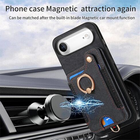 for iPhone 16 Pro Max Phone Case Wallet with Card Holder,PU Leather Flip Folio Case,RFID Blocking Ring Holder Kickstand Wrist Strap Magnetic Protective Women Men Cover for iPhone 16 Pro Max Purple in Kuwait