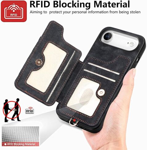 for iPhone 16 Pro Max Phone Case Wallet with Card Holder,PU Leather Flip Folio Case,RFID Blocking Ring Holder Kickstand Wrist Strap Magnetic Protective Women Men Cover for iPhone 16 Pro Max Purple in Kuwait