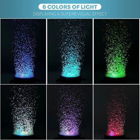 Pawfly 2 Inch Aquarium Air Stone Disc with LED Light Fine Bubbler Diffuser with Tubing for Fish Tank (Pump not Included) in Saudi Arabia