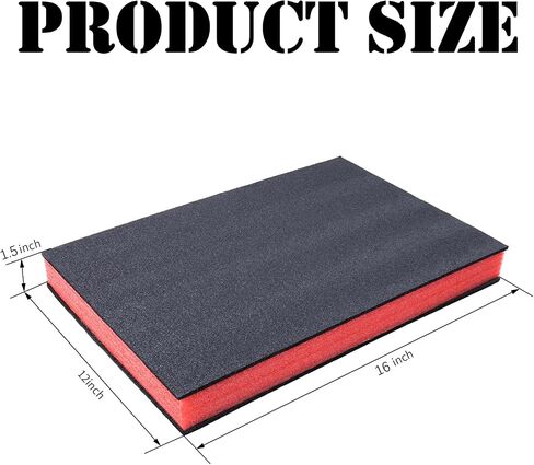 مربع الأدوات منظم Cuttable Polyurethane Craft Foam Pads 16x12x1.5 بوصة إدراج رغوة الظل ، طقم بطانة الأدوات السميكة الدرج (4 حزمة) in Saudi Arabia