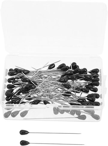 100pcs دبابيس رأس لؤلؤة دمعة لصياغة خياطة خياطة اللحف دبابيس مستقيمة مع تصميم وقائي لوضع علامة على النسيج وديكور DIY in Saudi Arabia