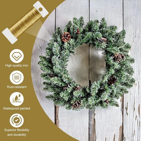 2 لفائف سلك حرفة قابلة للانحناء ، سلك الديكور المعدني الرقيق لمجوهرات صنع حلق لف الحرف DIY النحت ، الذهب (0.3 ملم ، 164 قدم) in Kuwait