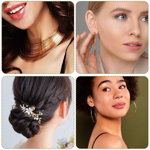 2 لفائف سلك حرفة قابلة للانحناء ، سلك الديكور المعدني الرقيق لمجوهرات صنع حلق لف الحرف DIY النحت ، الذهب (0.3 ملم ، 164 قدم) in Kuwait