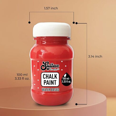 6-Piece Chalk Paint Kit - Premium Water-Based Matte Finish Paint for Furniture Restoration and Craft Projects - Fast Drying and Non-Toxic (100ml/3.3oz.) in Saudi Arabia