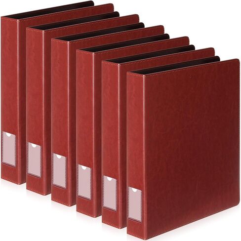 Fulmoon 6 PCS Leather 3 Binder Ring Ring ، 1.5 بوصة عتيقة Round Ring Binder مع 2 جيوب داخلية وحامل علامة العمود الفقري ، محفظة تنفيذية احترافية للمدرسة المنزلية (Black) in Saudi Arabia