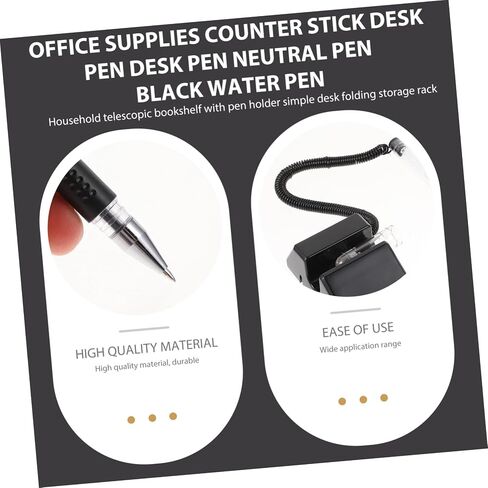 jojofuny 5Pcs Black Counter Pens Adhesive Base for Office Use 0.5mm Desktop Reception Pens Security Ink Writing Tools in Saudi Arabia