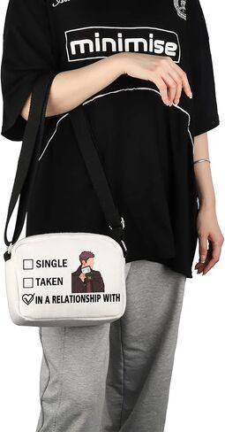 G2TUP Jensen A Inspired Gift Mentally Dating Jensen A Makeup Bag Dean Winchester Fan Cosmetic Bag Jensen A Merch (Jensen A White Bag) in Kuwait
