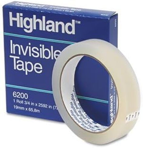 الشريط غير المرئي Highland - 3 Core ، 3/4x2592 ، واضح (تباع في حزم 3) in Saudi Arabia