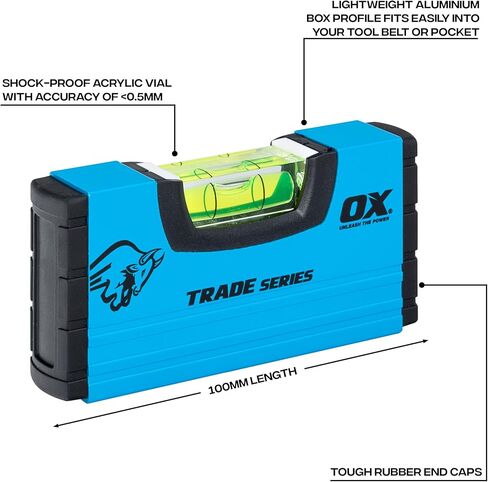 OX TOOLS Trade مستوى طوربيد 10 بوصة - مغناطيسي وثلاث قوارير in Kuwait