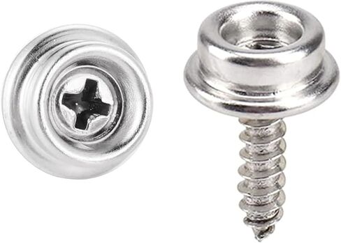 100PCS Stainless Steel Boat Canvas Snaps, BetterJonny Marine Grade Screw Boat Cover Metal Snaps Stud, 3/8" Socket with 5/8" Screw, Silver in Saudi Arabia