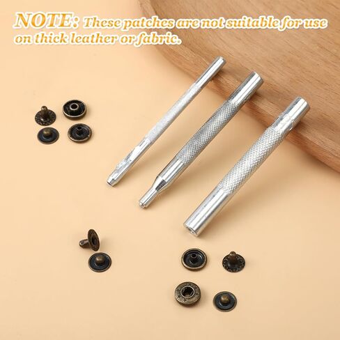 50 Sets Leather Button Snap Kit, Leather Snaps and Fasteners Kit, 10mm Bronze Metal Snaps for Leathers, Stainless Steel Leathers Snap Fastener Kits with 4PCS Setter Tools or Sewing Clothing, Bracelet in Kuwait