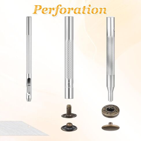 50 Sets Leather Button Snap Kit, Leather Snaps and Fasteners Kit, 10mm Bronze Metal Snaps for Leathers, Stainless Steel Leathers Snap Fastener Kits with 4PCS Setter Tools or Sewing Clothing, Bracelet in Kuwait