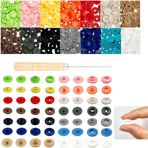 IMNTHO 140 Sets Plastic Snaps,T5 Snap Buttons No Need Tools, No-Sew Snap Buttons for DIY Crafts Clothes Sewing (14 Color) in Kuwait
