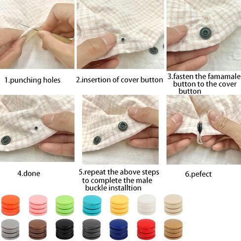 IMNTHO 140 Sets Plastic Snaps,T5 Snap Buttons No Need Tools, No-Sew Snap Buttons for DIY Crafts Clothes Sewing (14 Color) in Kuwait