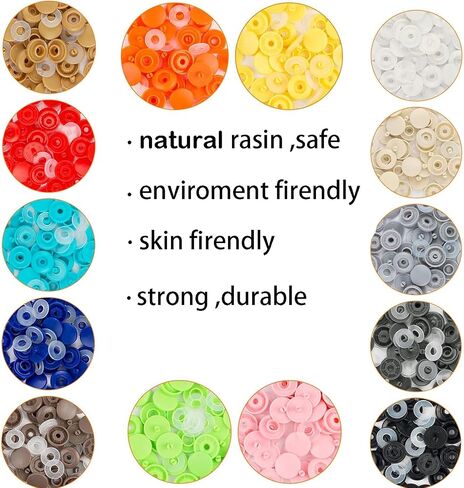 IMNTHO 140 Sets Plastic Snaps,T5 Snap Buttons No Need Tools, No-Sew Snap Buttons for DIY Crafts Clothes Sewing (14 Color) in Kuwait