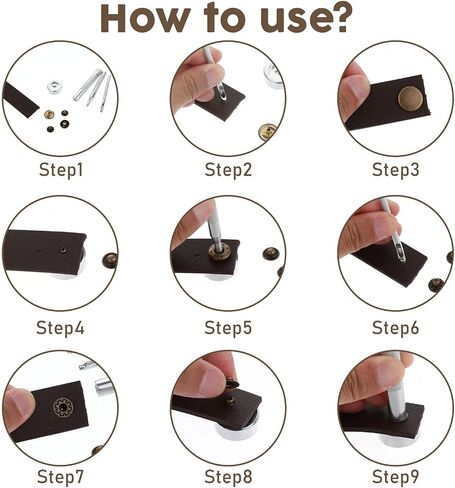 24 مجموعة أدوات ثقيلة Dutyleather Snap ، أزرار Snap Metal Snap 15mm مع مجموعة أزرار الضغط الثقيلة مع 4 أجهزة PCS أزرار لقطات الجلود لسترات الجينز الجينز Canvas أكياس (البرونز) in Saudi Arabia